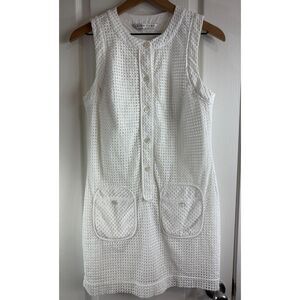 Trina Turk Women's Lelah 2 Eyelet Mini Dress Eyelet Detail Pockets Lined Size 2